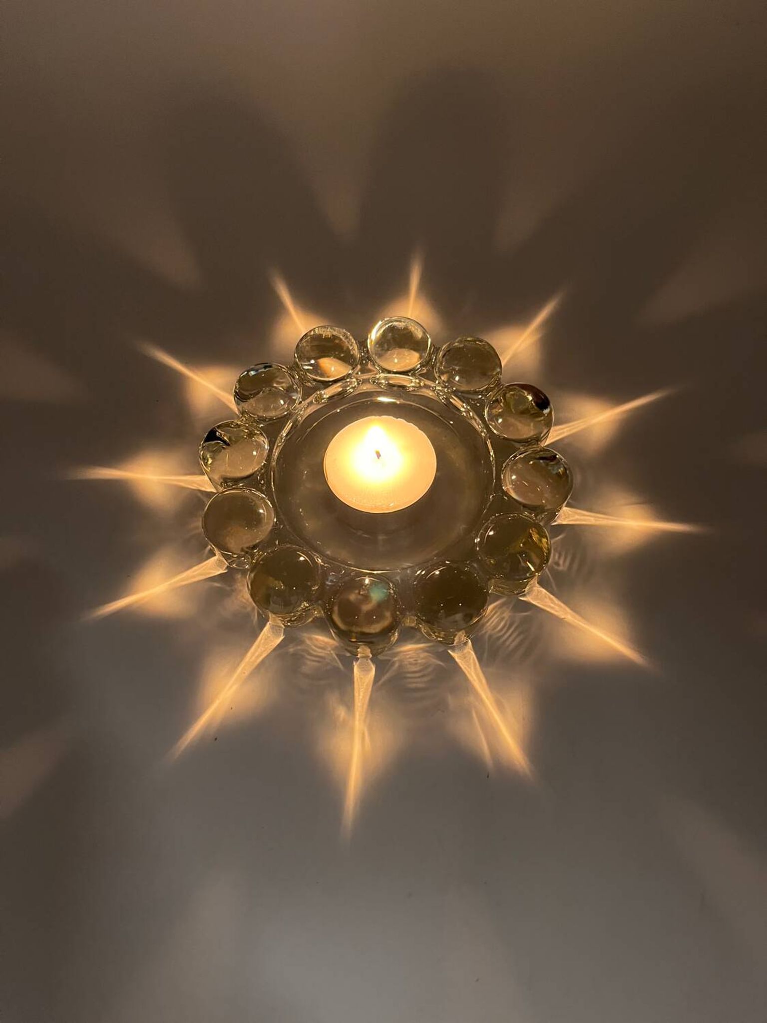 Duo de bougeoirs en verre