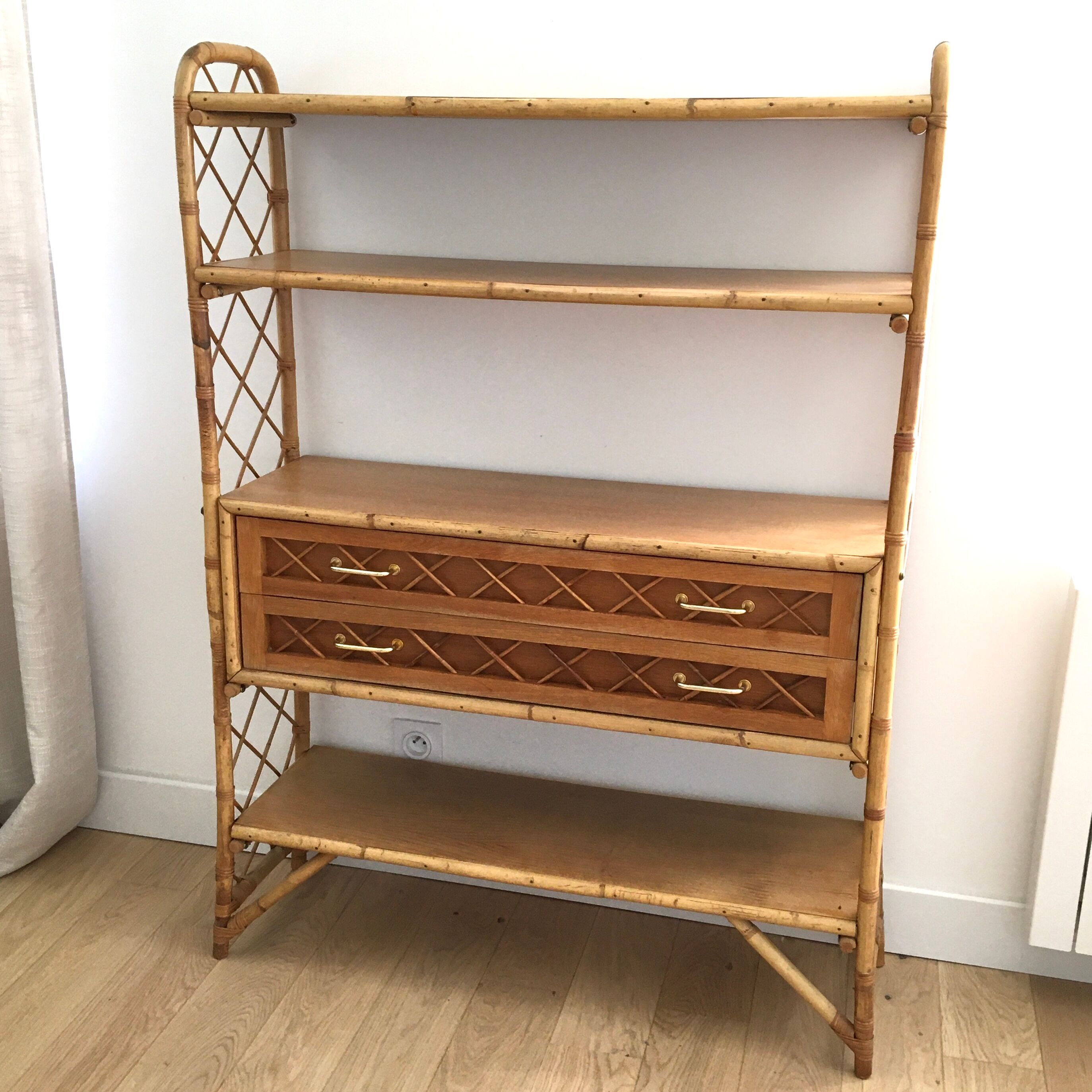 Rattan shelf