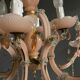 Vintage Italian Pink Opaline Murano Glass Chandelier