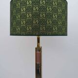 Romeo Rega Mid-Century Modern Italian Brass Floor Lamp with Gucci Fabric