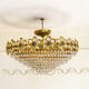 Crystal and solid brass ceiling chandelier, 5 lights, classic style.
