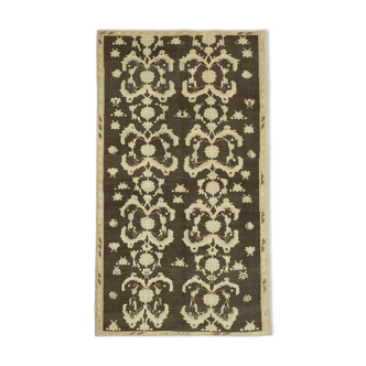 1960s handmade oriental beige rug 155 cm x 276 cm