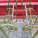 Pair of curule garden stools