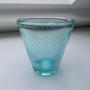 Vase en verre bullé