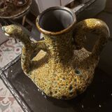 Vase Pitcher fat lava enamels honey orange