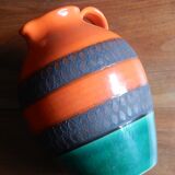 German ceramic orange vase from the 60s