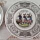 Lot de 6 assiettes à dessert parlantes en porcelaine opaque Gien France Proverbes et Militaires