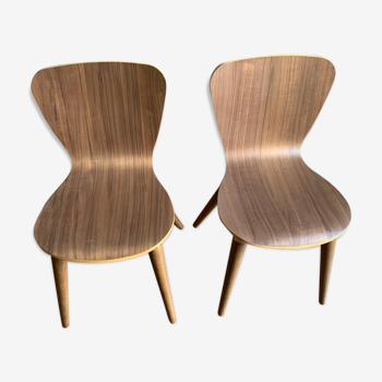 Pair of  Edelweiss walnut chairs