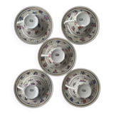 Flowered porcelain service (set of 5)
