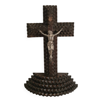 Tramp art crucifix