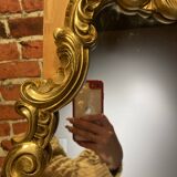 Wooden mirror with moldings