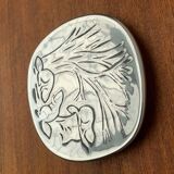 Vintage Canadian metal bowl with beaver decoration by Hoselton.