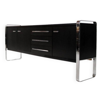 Chrome & Oak Sideboard 1970s