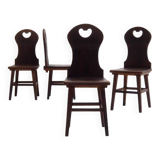 Set of Solid Oak “Farm- or Mountain Chairs” from the Netherlands