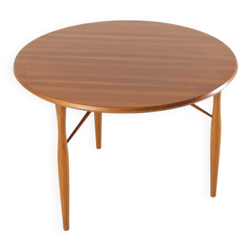 Table basse en bois du milieu du siècle, Belgique années 1950