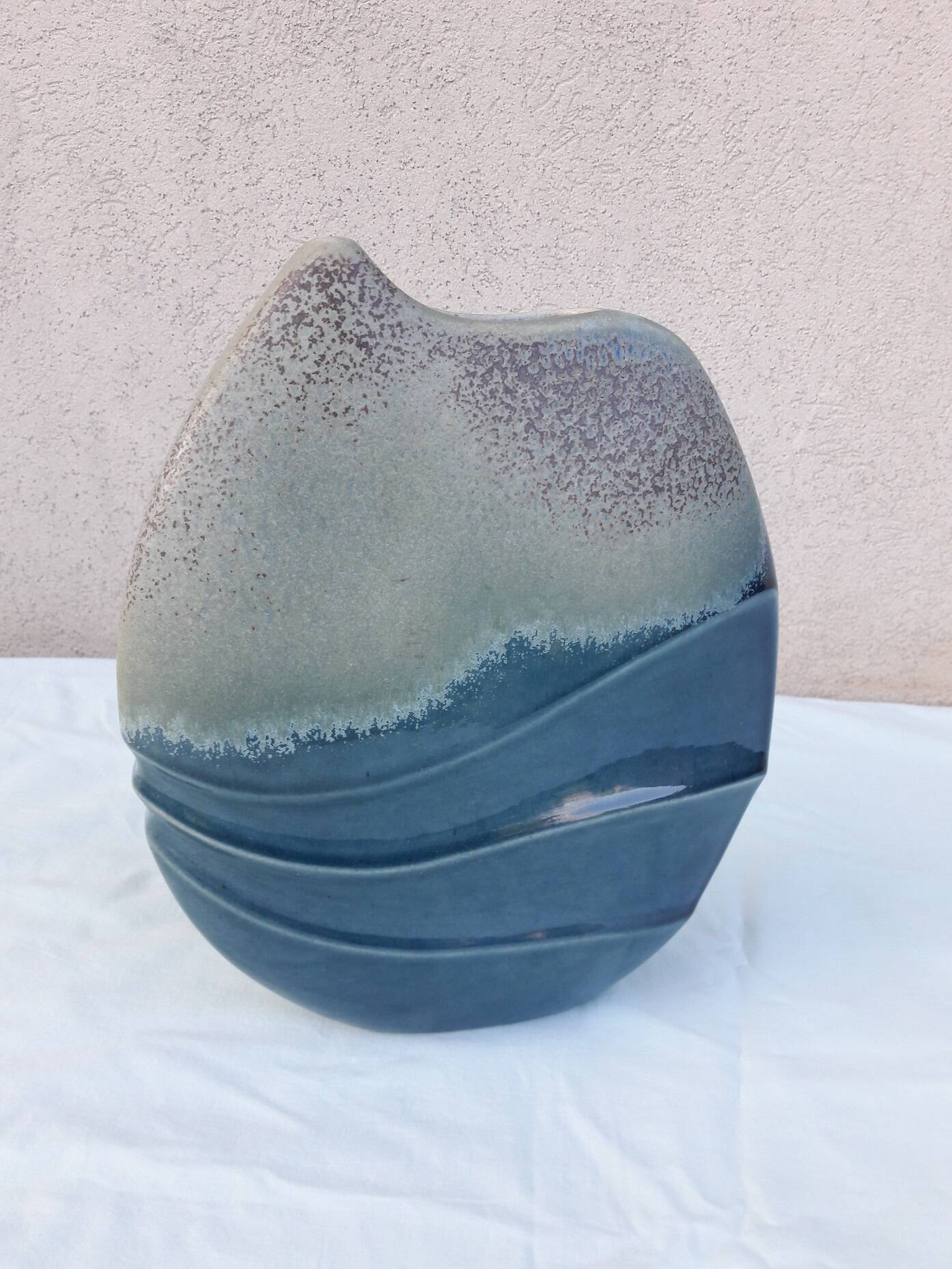 Blue ceramic vase