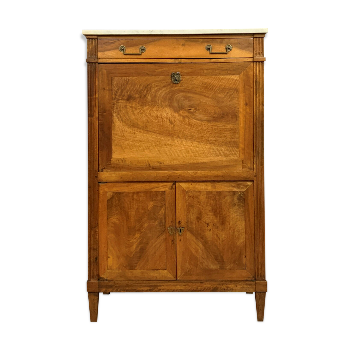 Louis XVI period secretary in blond mahogany around 1760