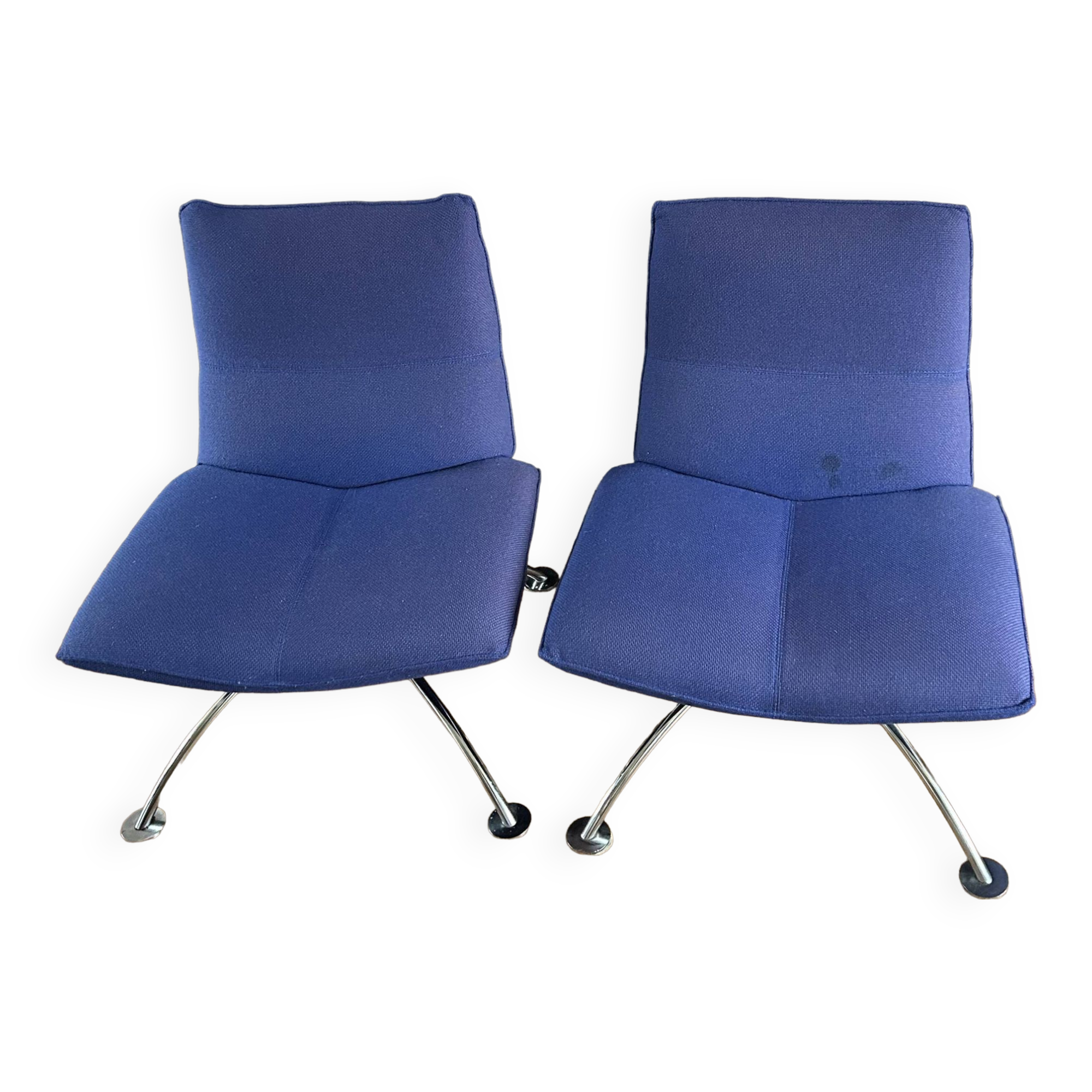Pair of "delta" model armchairs by Jean-Louis Berthet