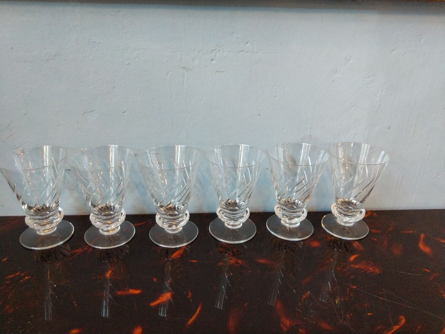 6 St Louis crystal glasses