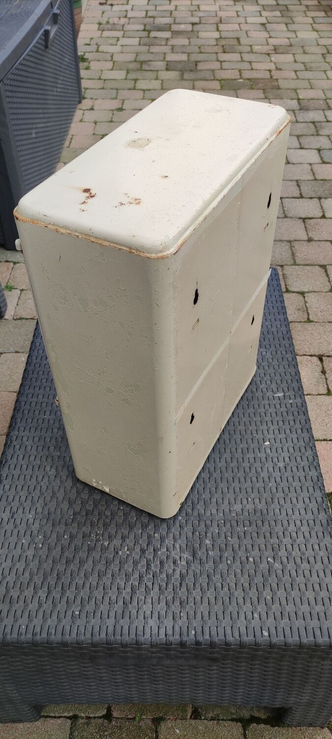 Vintage sheet metal medicine cabinet