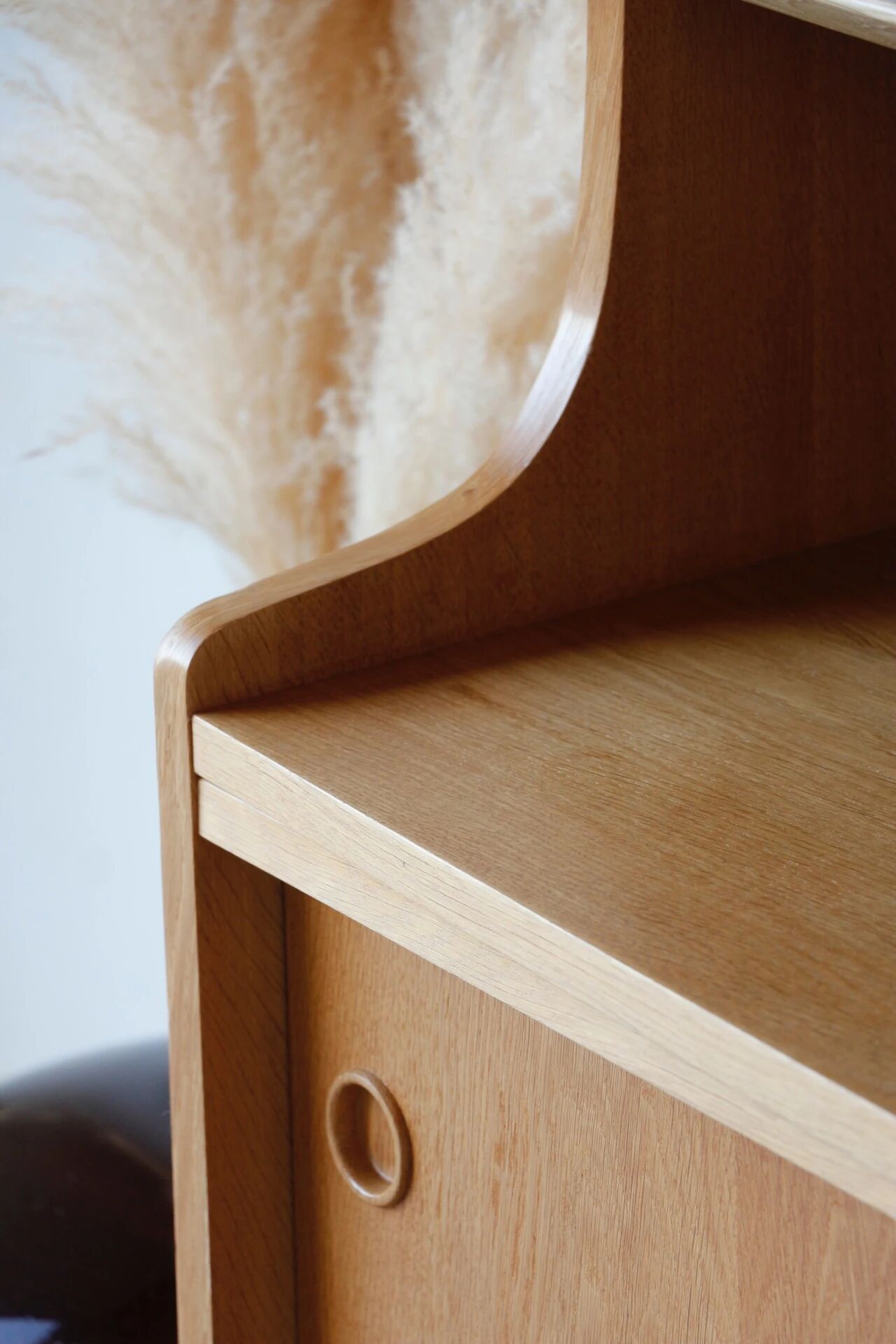 Renovated vintage Scandinavian oak library