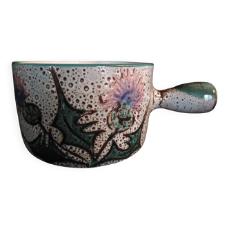 Vallauris frying pan with "Aux Chardons" motif, by Etienne Daniel