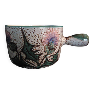 Vallauris frying pan with "Aux Chardons" motif, by Etienne Daniel