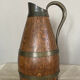 Beaune brandy pitcher in solid oak with brass rims 1970s