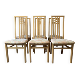 Magnificent set of 6 Italian high back dining chairs from the 20th century