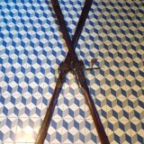 Paire de skis vintage en bois L=1.88m