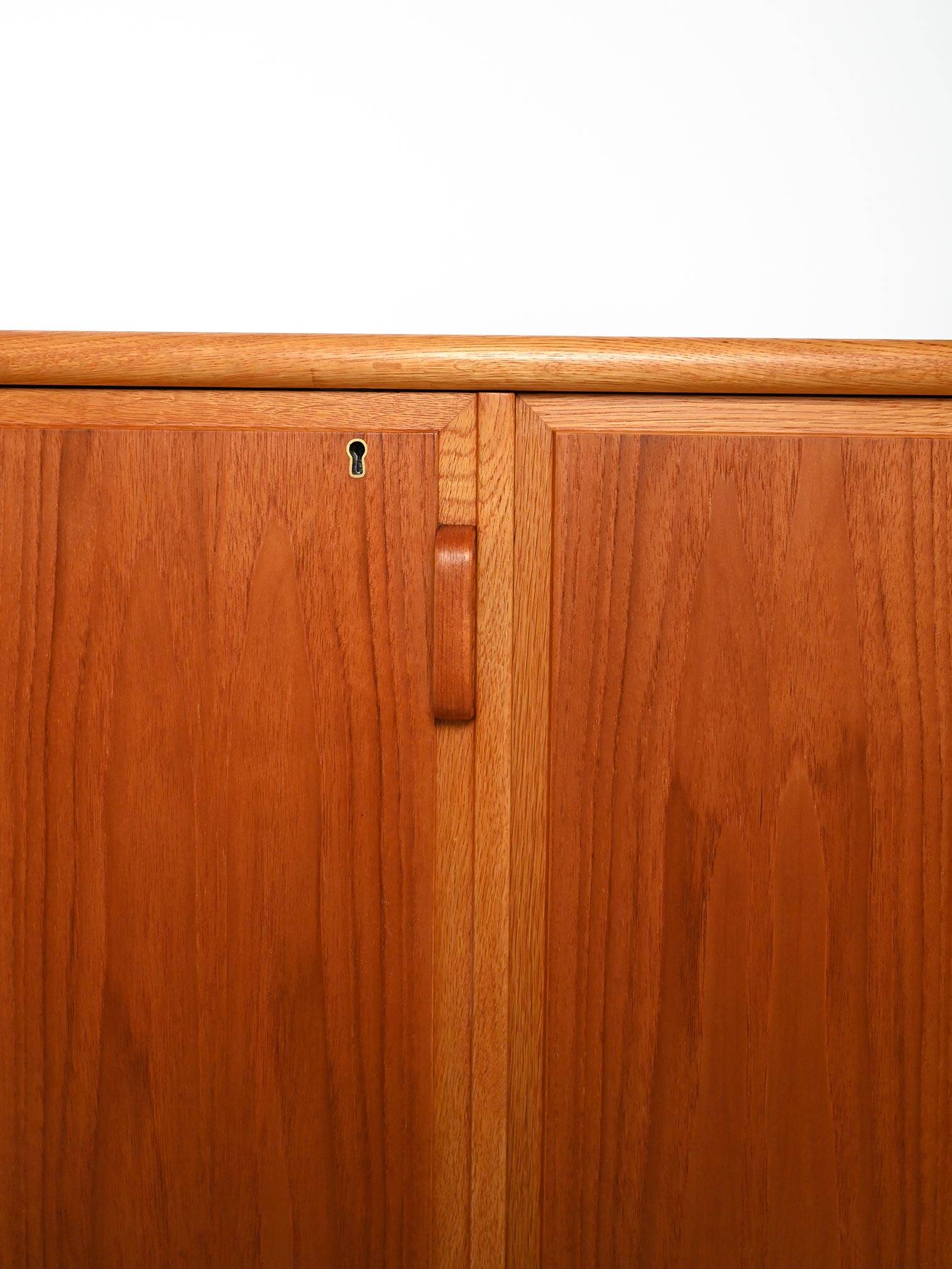 Scandinavian highboard sideboard, 1950s/60s, oak & teak, three doors