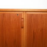 Scandinavian highboard sideboard, 1950s/60s, oak & teak, three doors