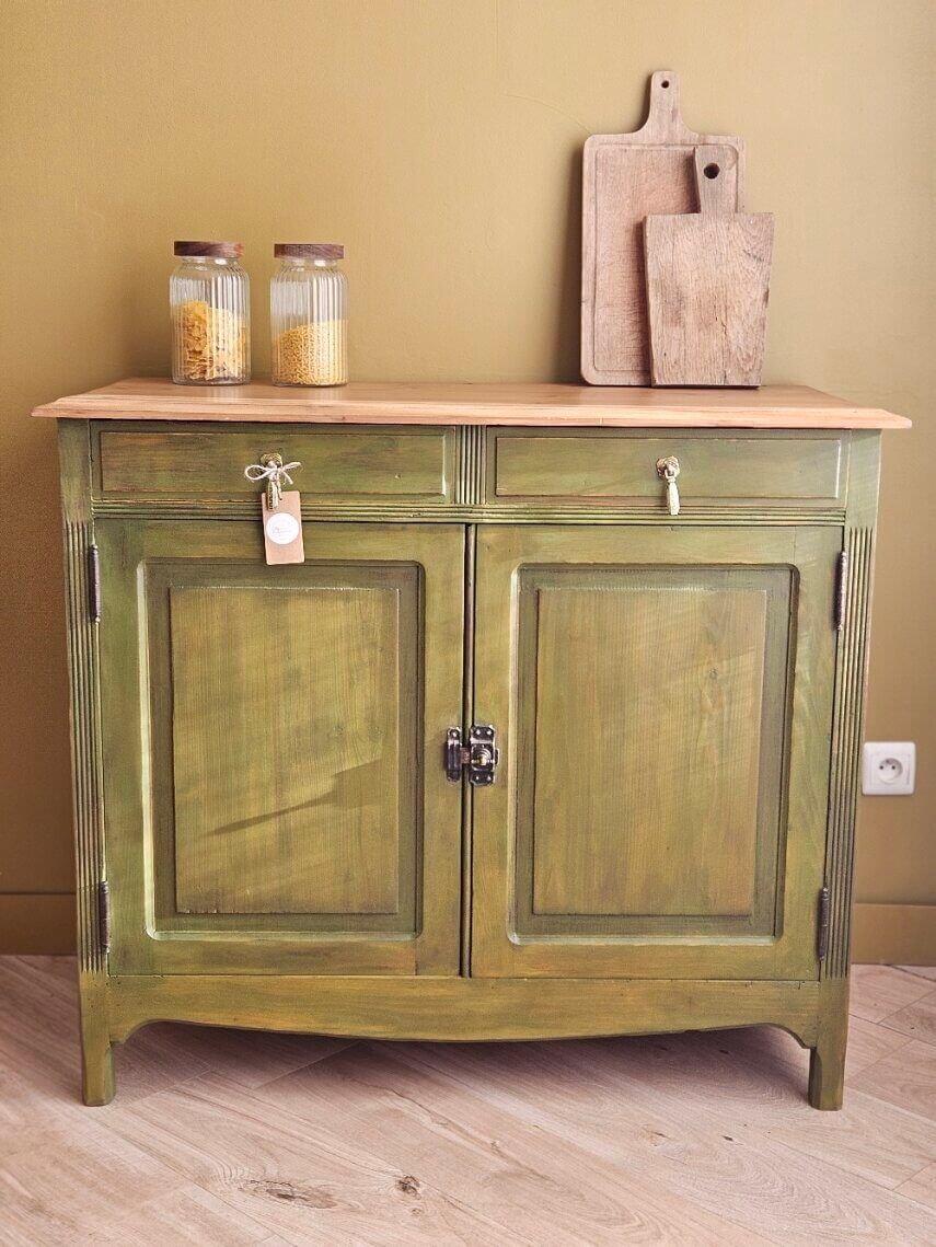 Renovated and distressed old buffet | Gaston