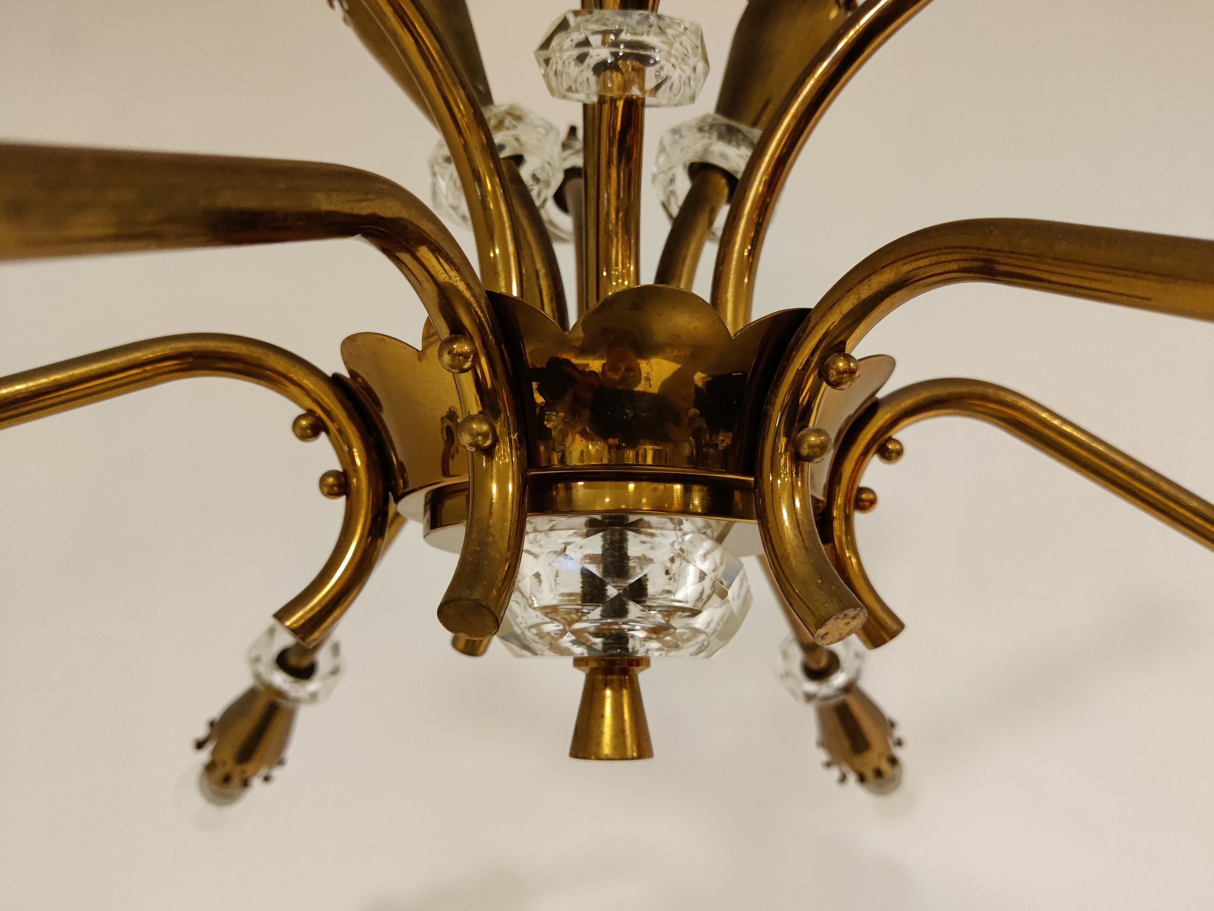 Mid century copper chandelier, 1950s