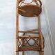 Desserte bar ronde en rotin osier vintage 1960