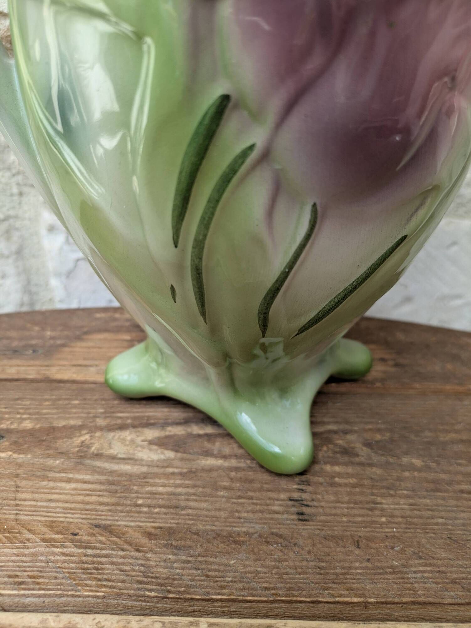 Art Nouveau barbotine vase Gerber Prestige Paris with floral decoration