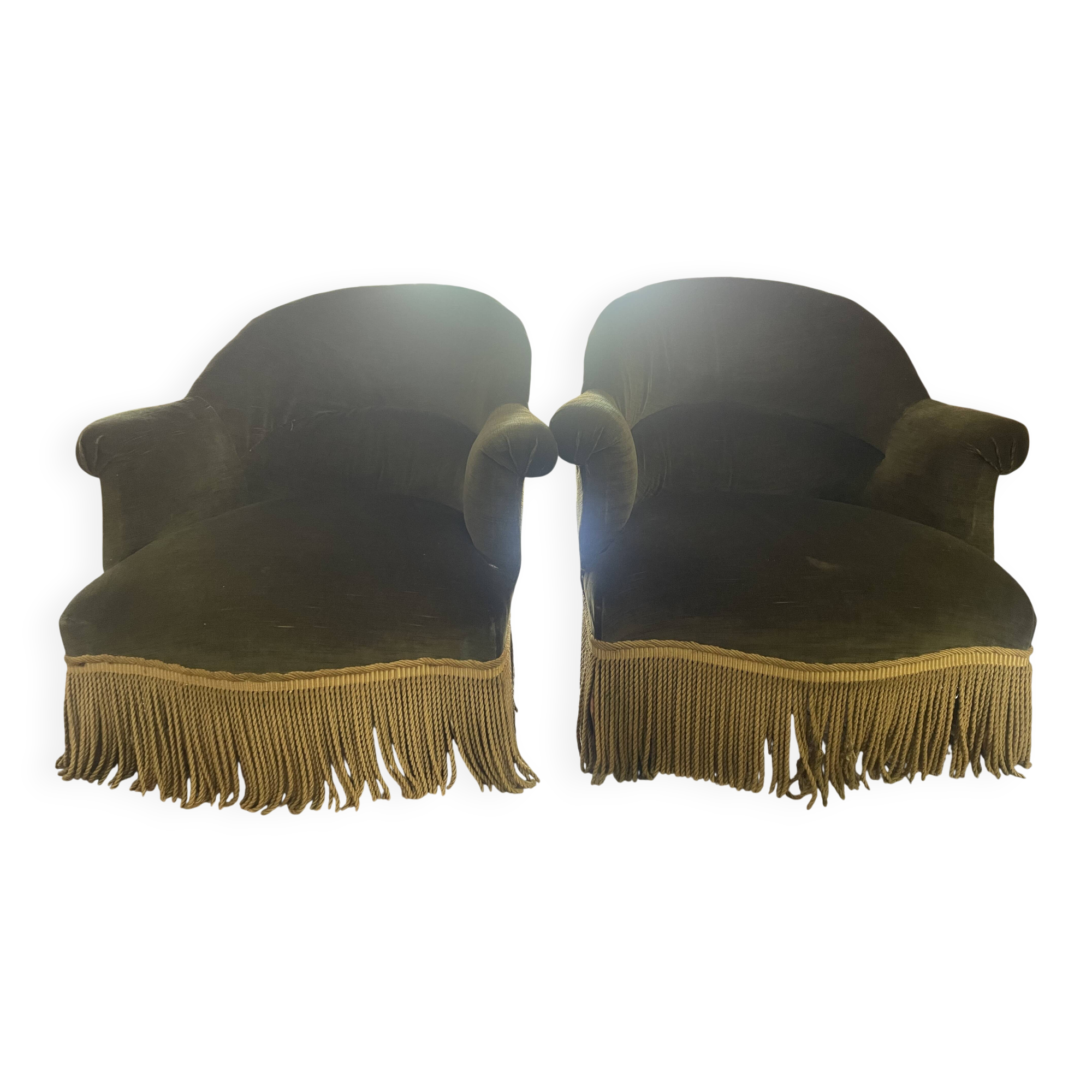 Pair of toadstool armchairs