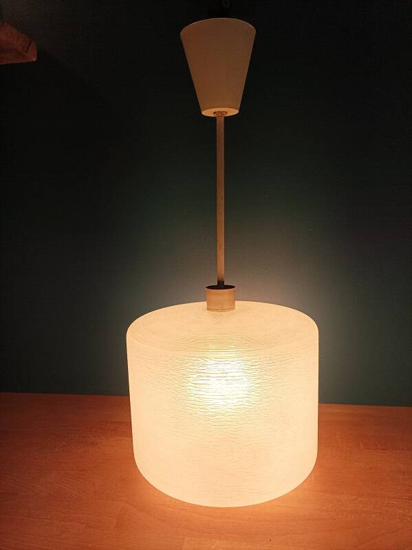 Chandelier suspension support metal globe frosted glass