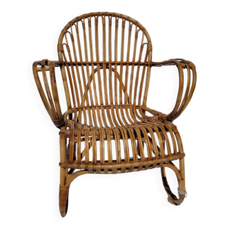 Wicker rattan armchair