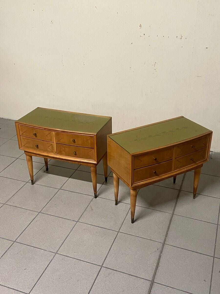 Italian Mid-Century modern bedside tables, 1950s, set of 2