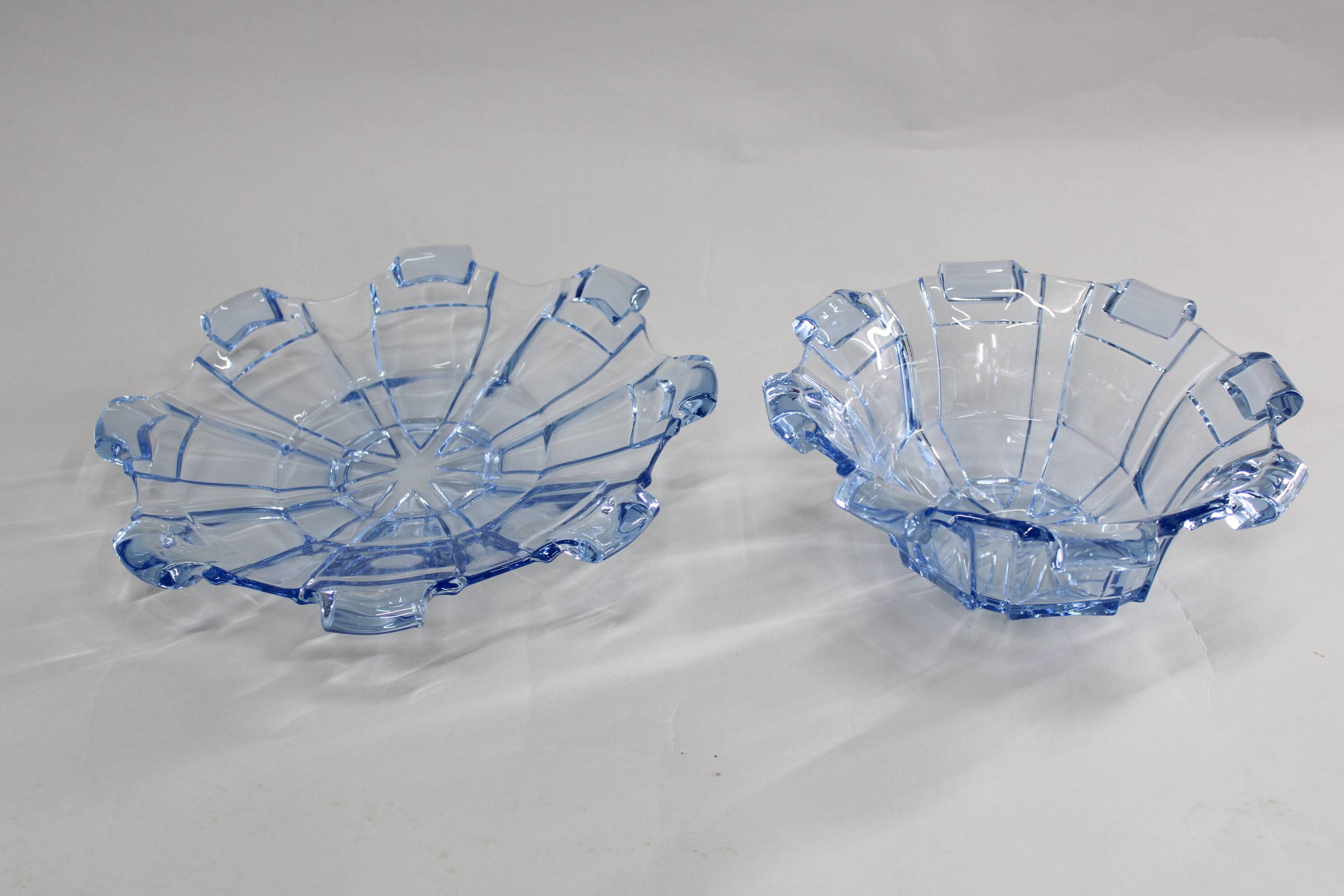 1970s pair of Glass Bowls , Czechoslovakia