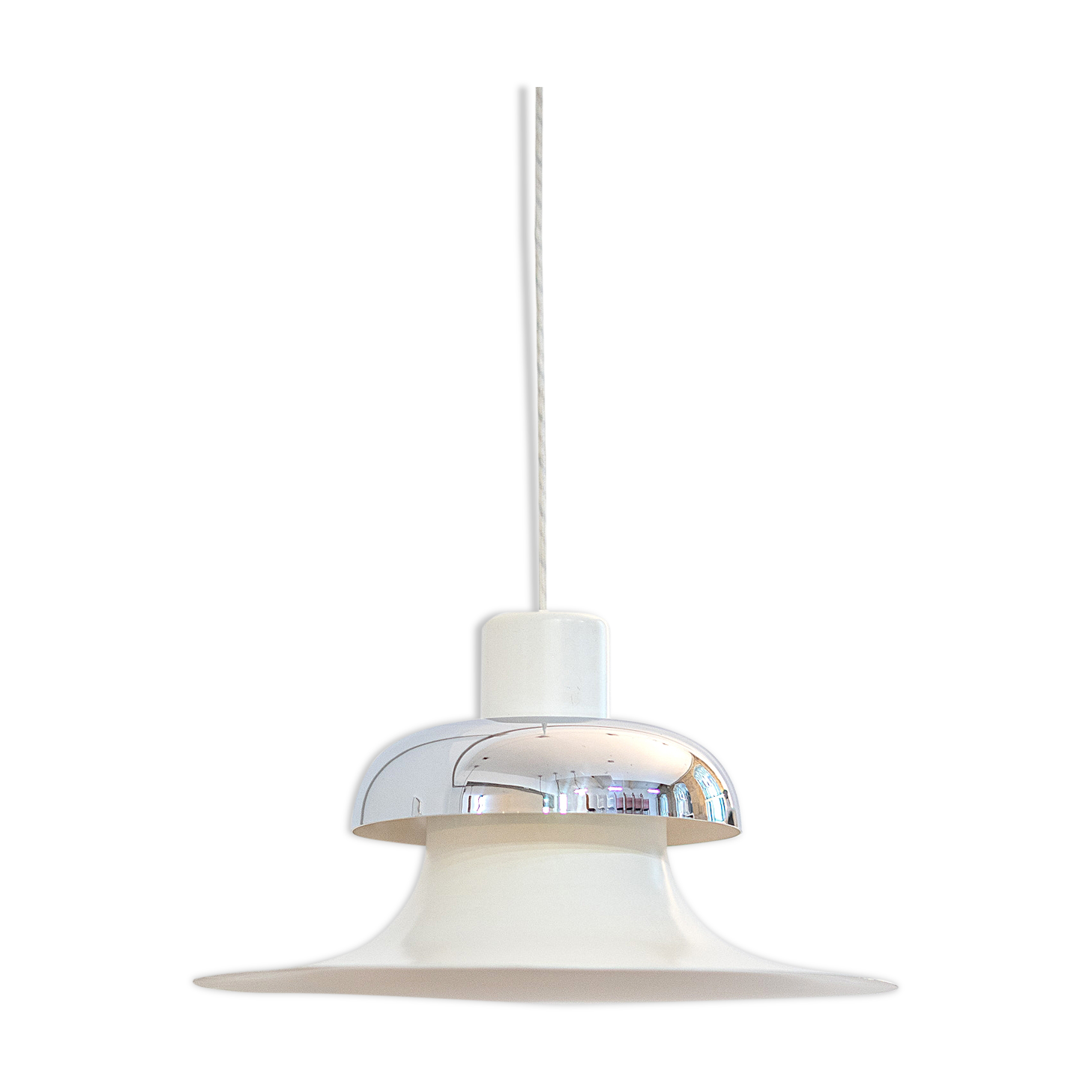 Mandalay White and Silver Pendant Lamp by Andreas Hansen for Louis Poulsen, Denmark