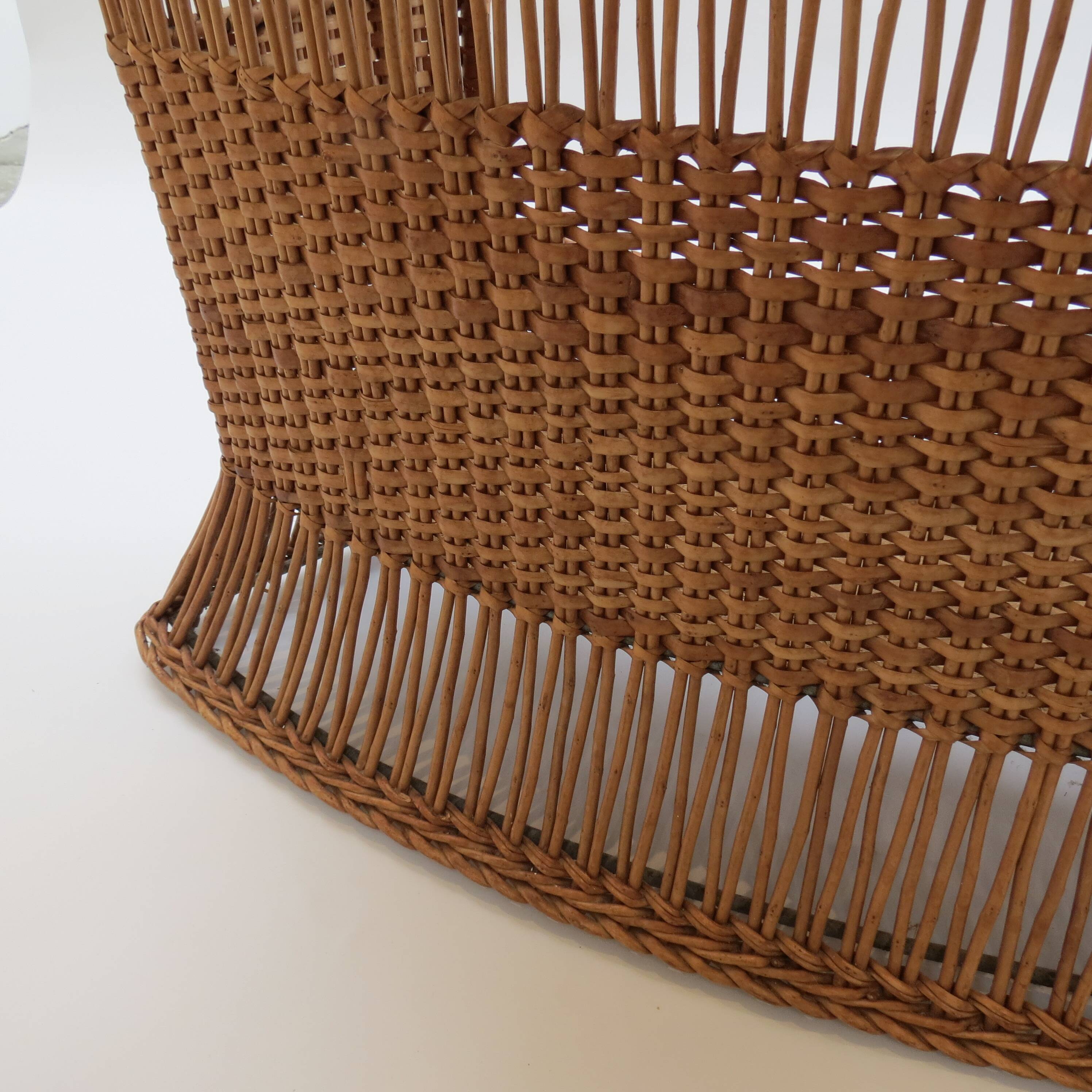 1970s rattan boho freestanding bar