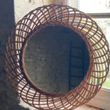 Miroir en rotin