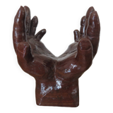 Wooden hand-shaped pocket tray