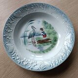 Grand plat creux barbotine