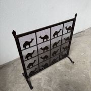 Wrought iron fireplace screen Les Marolles 1950