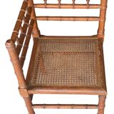 Chaise d’angle avec cannage dit coin de feu
