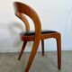 Lot 4 chairs in curved wood and leather design Baumann gondola model 60s vintage