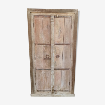 Wooden wardrobe with antique doors